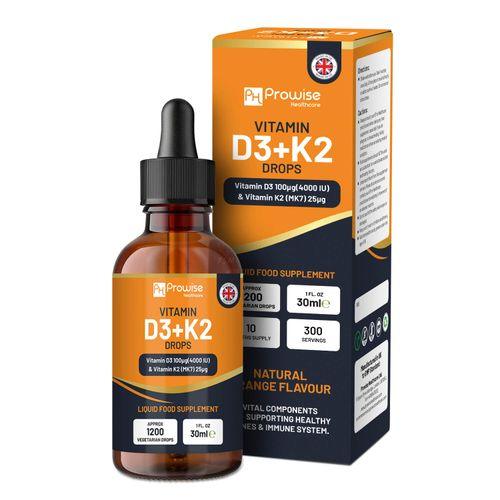 Vitamin D3 4000iu + K2 MK7 25µg Orange Liquid Drops I High Strength 30ml Bottle - Toi ‘n’ Moi Ltd
