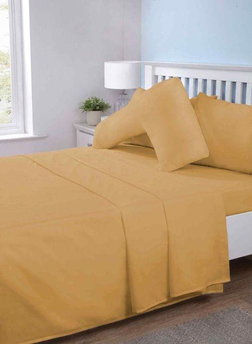 Opus Plain Dyed Fitted Sheets-Single-Ochre - Toi ‘n’ Moi Ltd