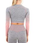 GRADIENT STRIPE SEAMLESS LS TOP GREY - S - Toi ‘n’ Moi Ltd