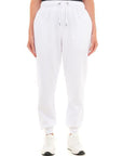 BASIC WOMENS CUFFED HEM JOGGER WHITE M - Toi ‘n’ Moi Ltd