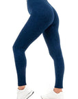 LEOPARD PRINT SEAMLESS LEGGINGS NAVY S - Toi ‘n’ Moi Ltd