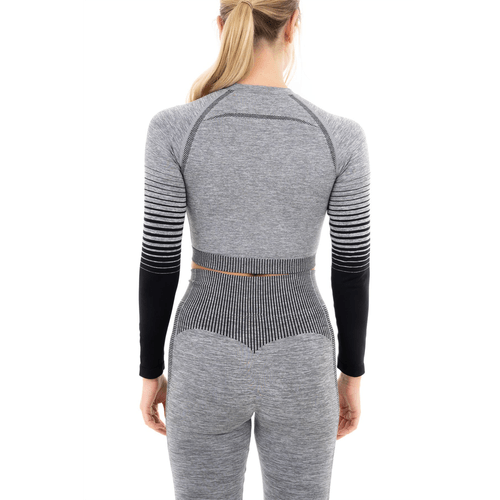 GRADIENT STRIPE SEAMLESS LS TOP GREY - M - Toi ‘n’ Moi Ltd