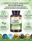Apple Cider Vinegar with Bio Cultures Complex 1300mg 180 capsules I Vegan I Made in UK by Prowise - Toi ‘n’ Moi Ltd