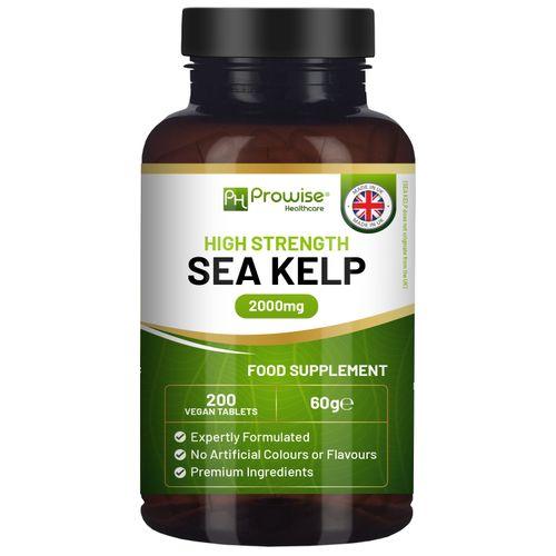 Sea Kelp 2000mg 200 Vegan Tablets | Natural Source of Iodine | Premium Ingredients | Proudly made in the UK by Prowise - Toi ‘n’ Moi Ltd