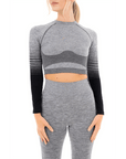 GRADIENT STRIPE SEAMLESS LS TOP GREY - M - Toi ‘n’ Moi Ltd