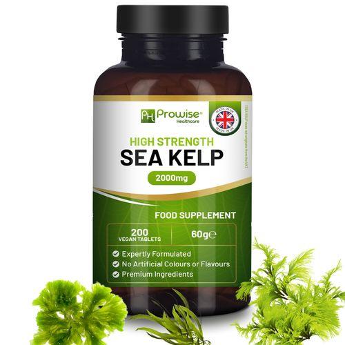 Sea Kelp 2000mg 200 Vegan Tablets | Natural Source of Iodine | Premium Ingredients | Proudly made in the UK by Prowise - Toi ‘n’ Moi Ltd