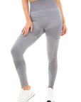 MARL WITH RIB SEAMLESS LEGGINGS L GREY MARL - Toi ‘n’ Moi Ltd
