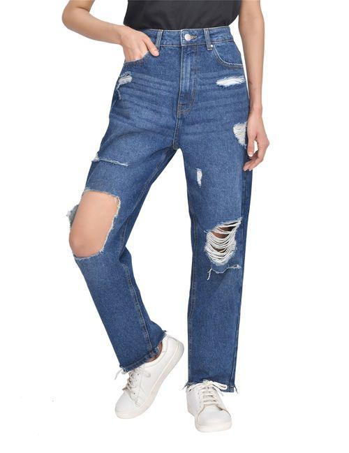 TORN HEM RIP MOM DARK WASH 10 - Toi ‘n’ Moi Ltd