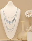 Aquarius Women Silver Leaves Pendant Necklace Jewellery Multi Layer Long Chain - Toi ‘n’ Moi Ltd