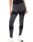 MARL WITH RIB SEAMLESS LEGGINGS BLK S - Toi ‘n’ Moi Ltd