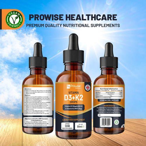 Vitamin D3 4000iu + K2 MK7 25µg Orange Liquid Drops I High Strength 30ml Bottle - Toi ‘n’ Moi Ltd