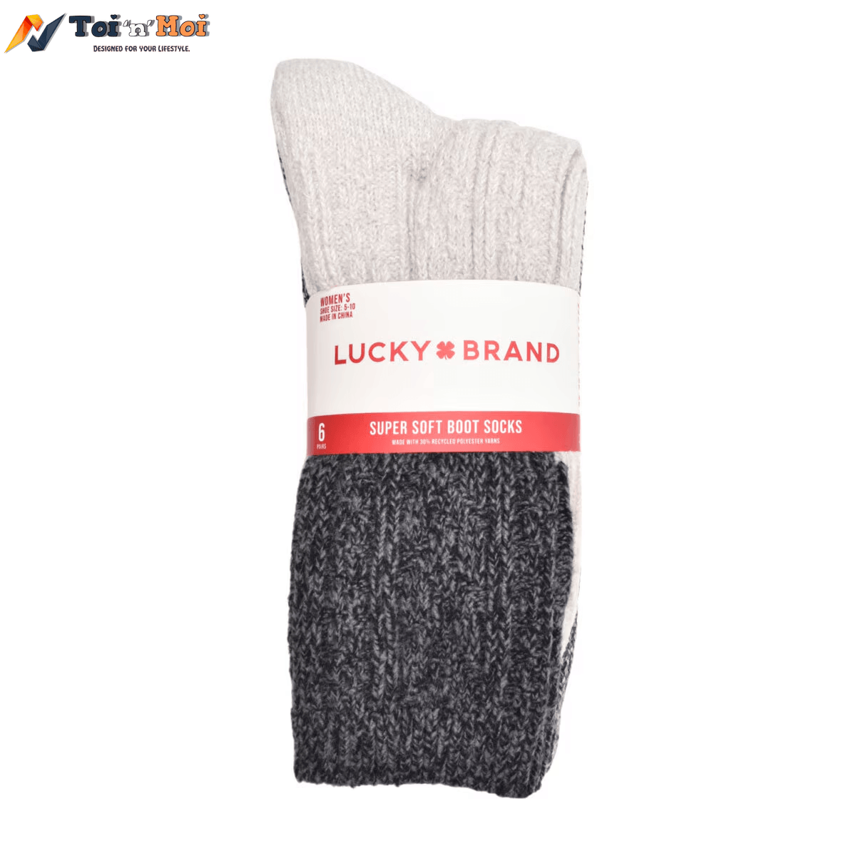 Lucky Cozy Boot Sock, 6 Pack - Toi ‘n’ Moi Ltd