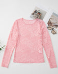 Blossom Floral Lace Sheer Long Sleeve Top - Toi ‘n’ Moi Ltd