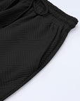 Black Textured Loose Fit T Shirt and Drawstring Pants Set - Toi ‘n’ Moi Ltd