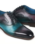 Paul Parkman Men's Cap Toe Oxfords Purple & Turquoise (ID