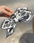Black Paisley Floral Print Bow Knot Hair Clip - Toi ‘n’ Moi Ltd