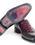Paul Parkman Croco Textured Leather Loafer Purple (ID