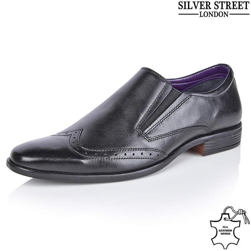 MENS REAL LEATHER SHOES NEW SLIP on SMART FORMAL WEDDING OFFICE PARTY SHOES SIZE - Toi ‘n’ Moi Ltd