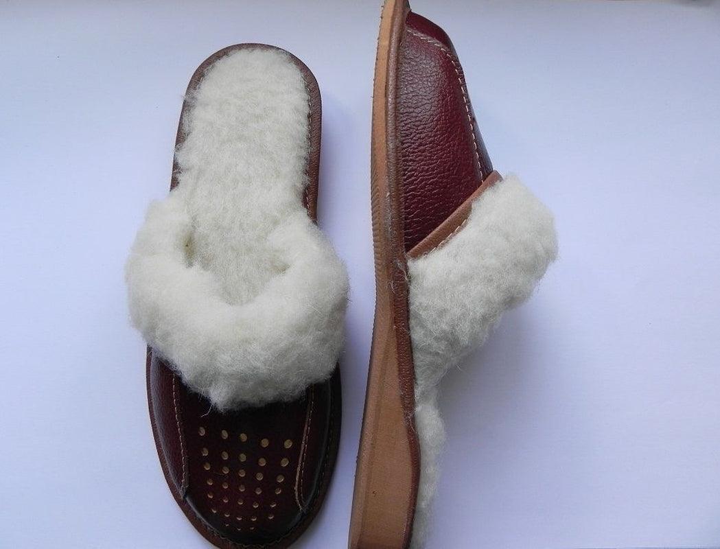 Women`S/Ladies Winter Slippers 100% Natural Leather&Sheepw - Toi ‘n’ Moi Ltd