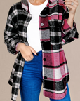 Camicia ampia a quadri neri color block
