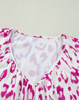 Black Leopard Print V Neck 3/4 Sleeve Blouse - Toi ‘n’ Moi Ltd