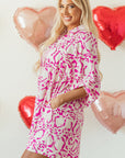 Mini-robe babydoll ample à imprimé léopard rose