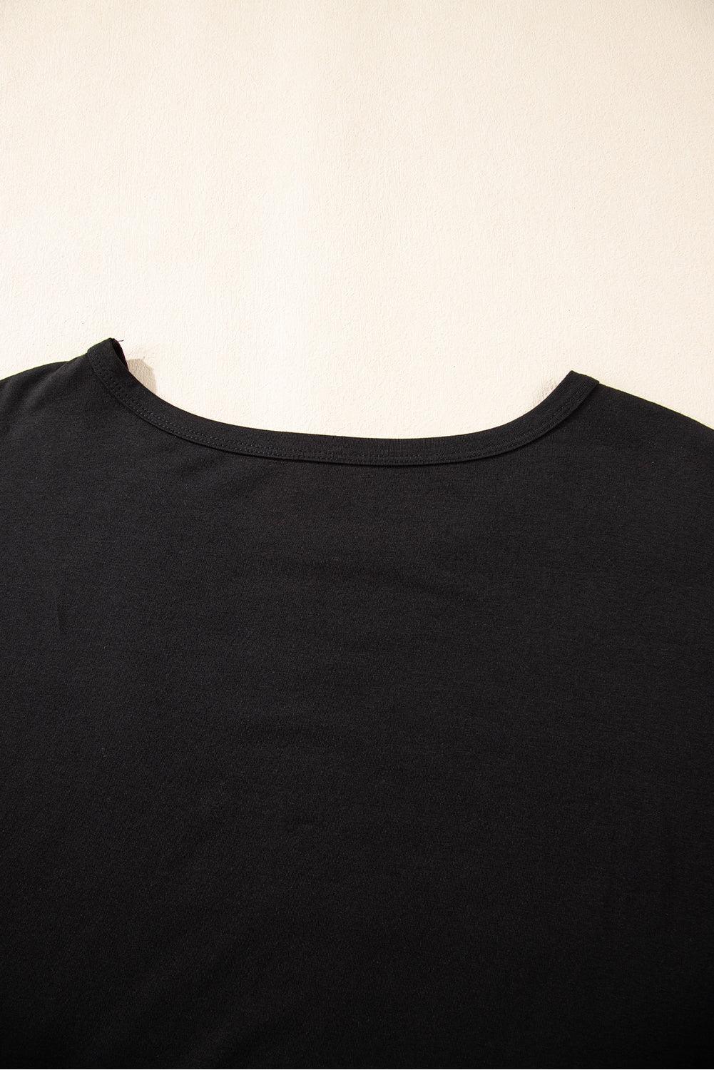 Black Checkerd DESERT DREAMS Printed Ripped Plus Size Tee - Toi ‘n’ Moi Ltd