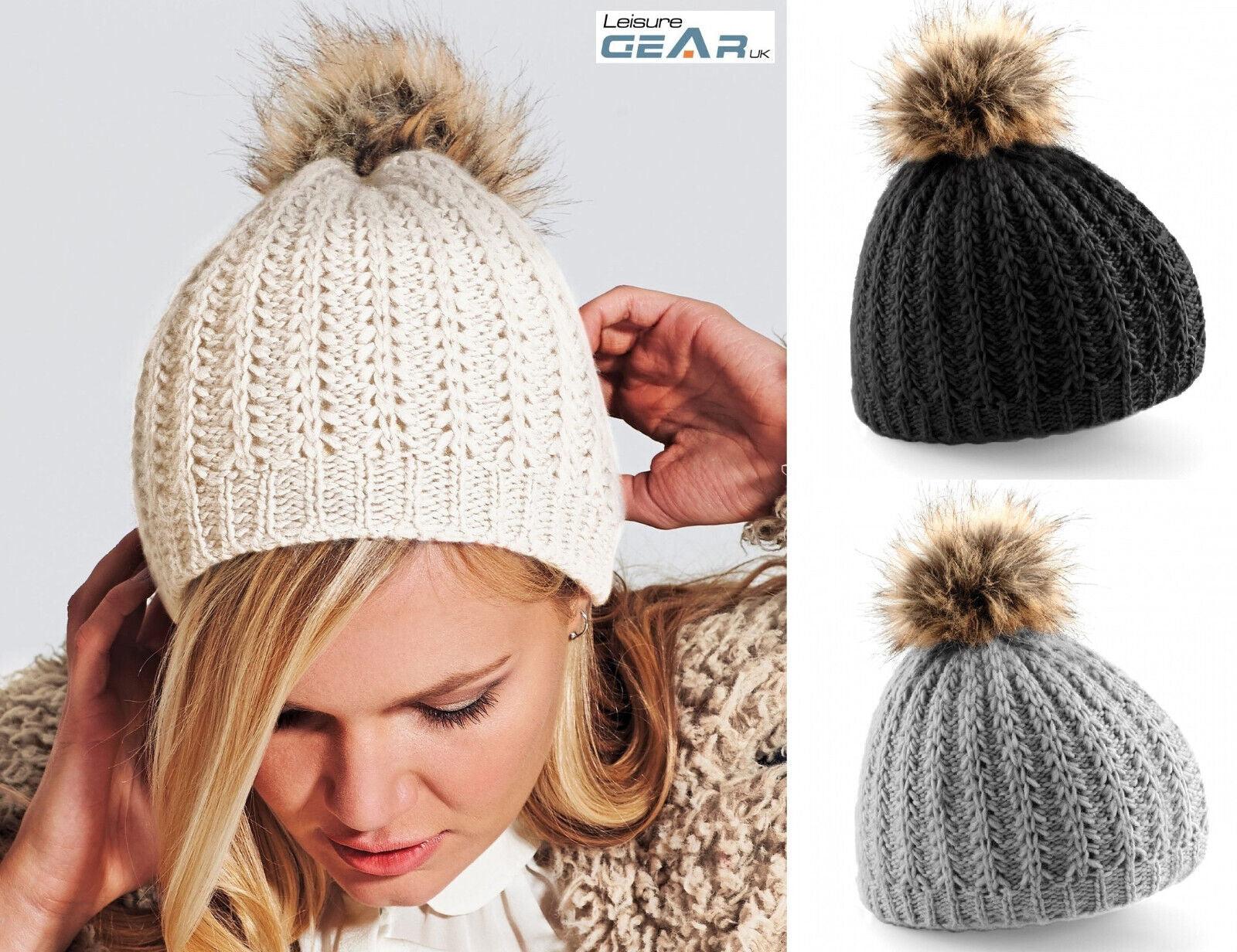 Ladies Winter Bobble Hat Womens Knitted Woolly Pom Pom Beanie - Toi ‘n’ Moi Ltd