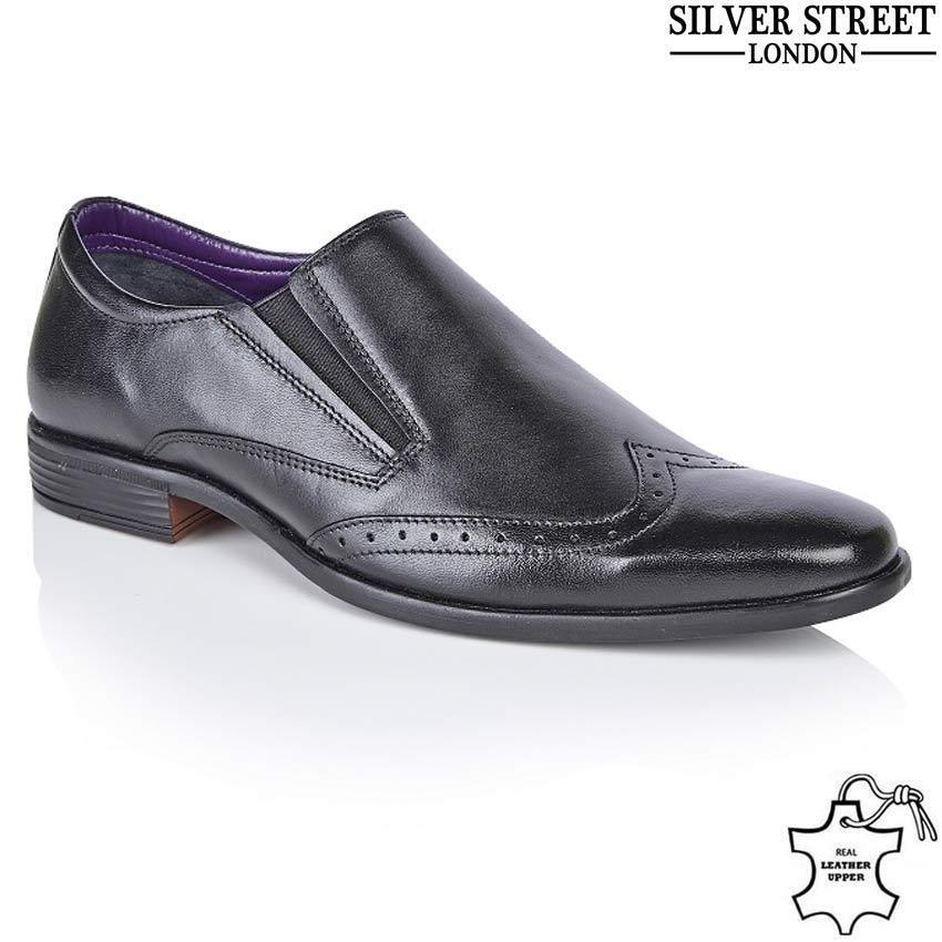 MENS REAL LEATHER SHOES NEW SLIP on SMART FORMAL WEDDING OFFICE PARTY SHOES SIZE - Toi ‘n’ Moi Ltd