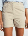 Ladies Pure Cotton Roll Up Chino Shorts - ex Store - Toi ‘n’ Moi Ltd