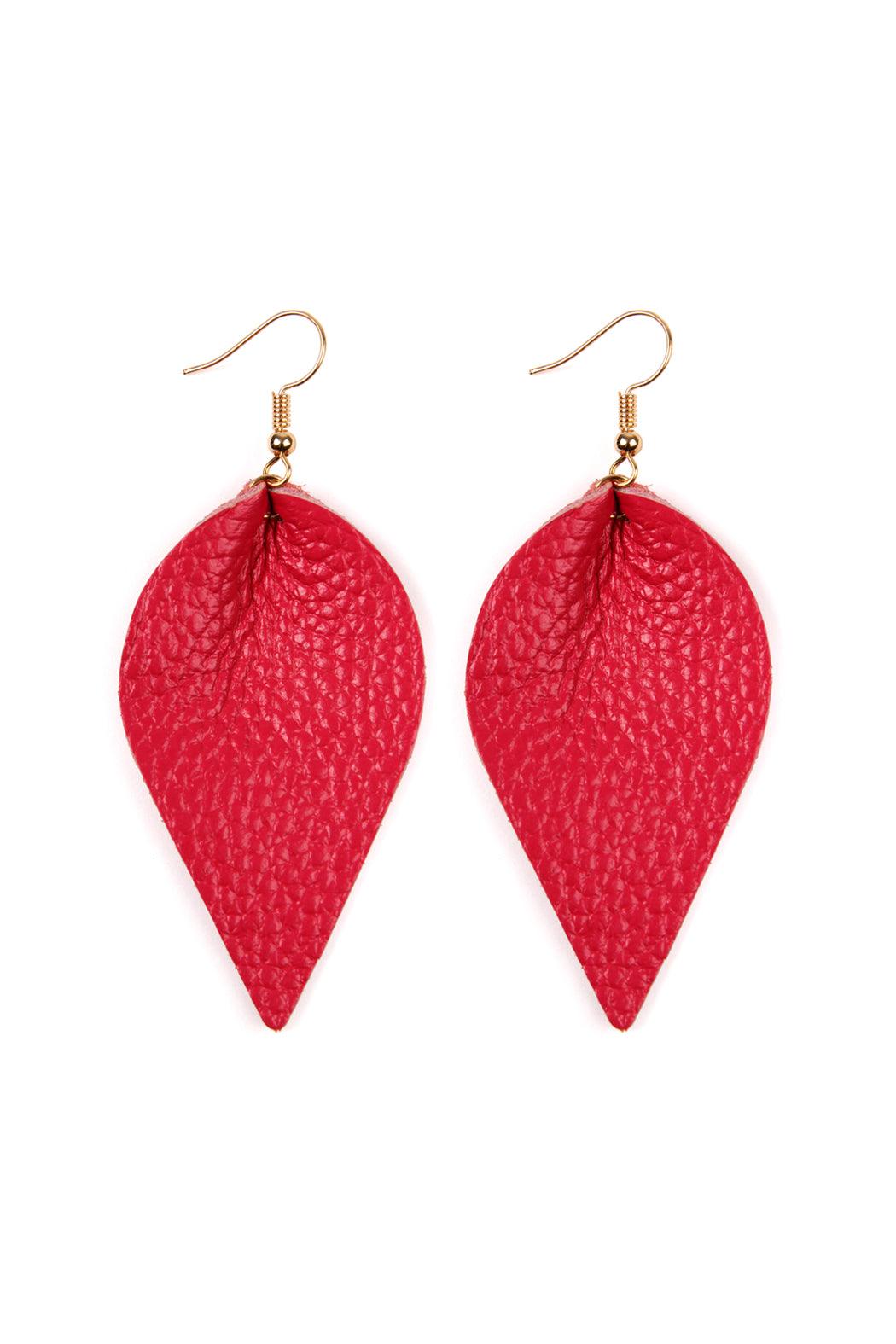 Boucles d&#39;oreilles en cuir pincé en forme de larme