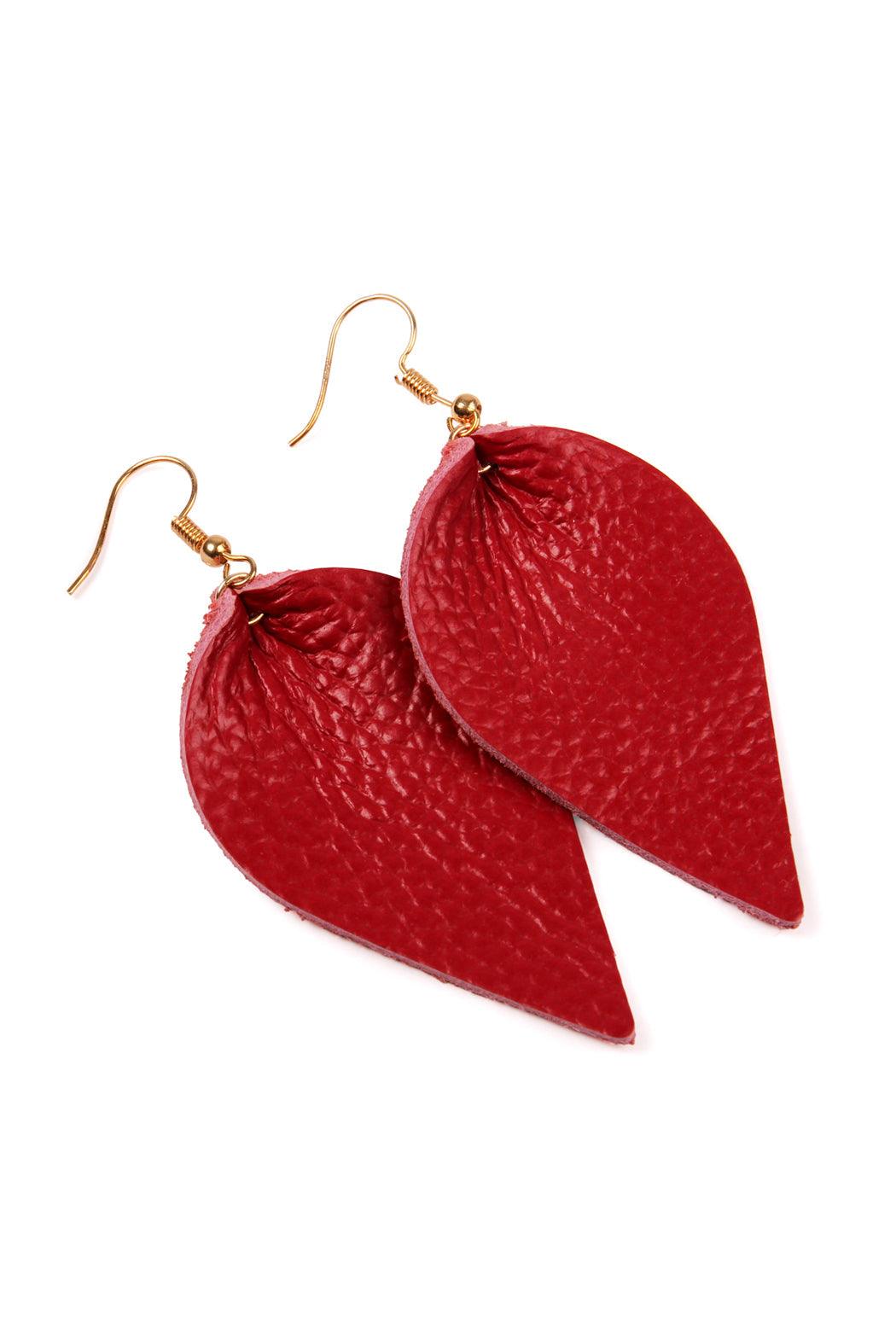 Boucles d&#39;oreilles en cuir pincé en forme de larme