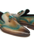 Paul Parkman Men's Tassel Loafers Olive & Green Patina (ID