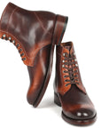 Paul Parkman Men's Brown Burnished Leather Boots (824BRW73)