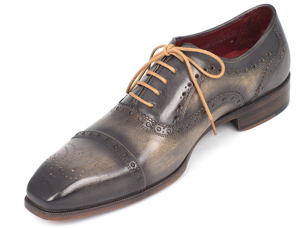 Paul Parkman Men&#39;s Captoe Oxfords Gray (ID