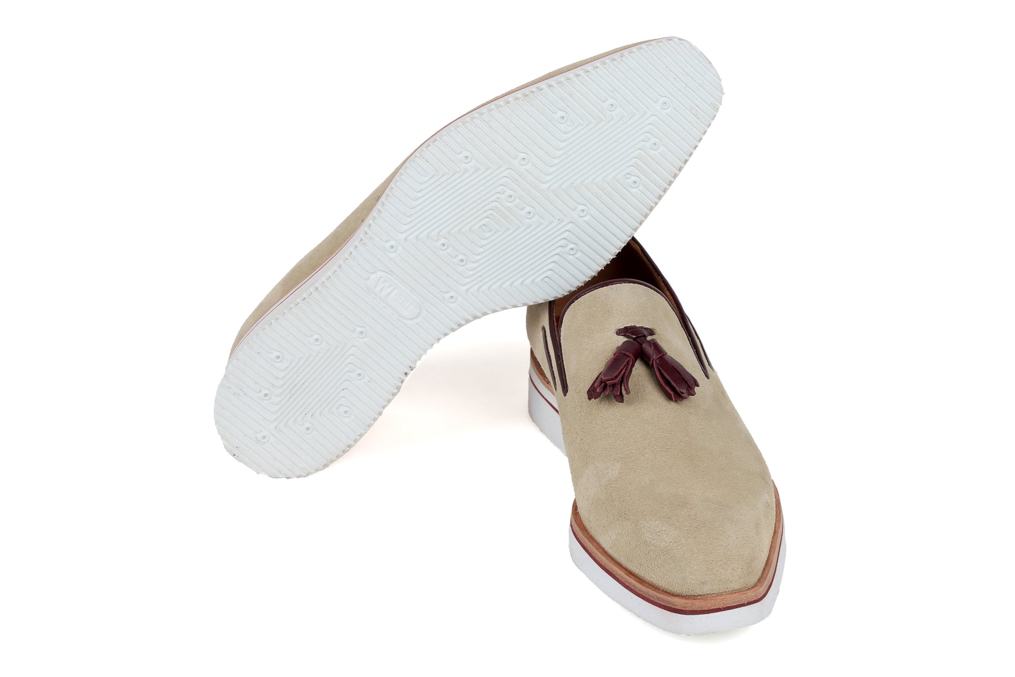 Paul Parkman Beige &amp; Brown Plaid Canvas Derby Shoes (ID