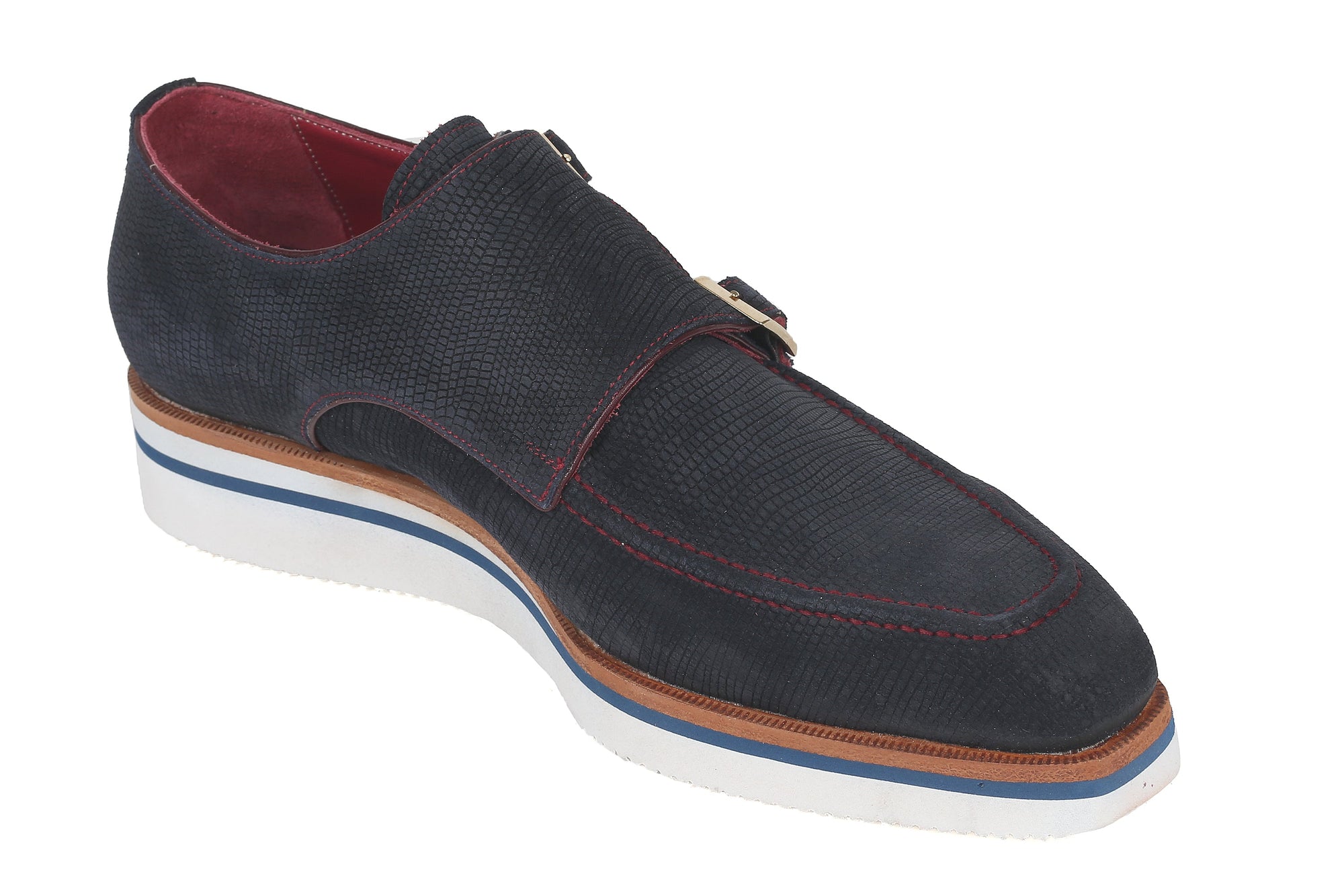 Paul Parkman Beige &amp; Brown Plaid Canvas Derby Shoes (ID