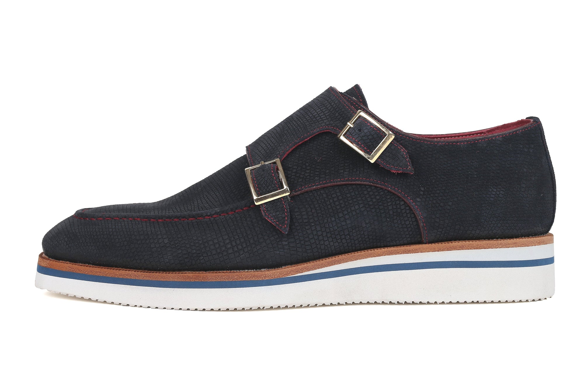Paul Parkman Beige &amp; Brown Plaid Canvas Derby Shoes (ID