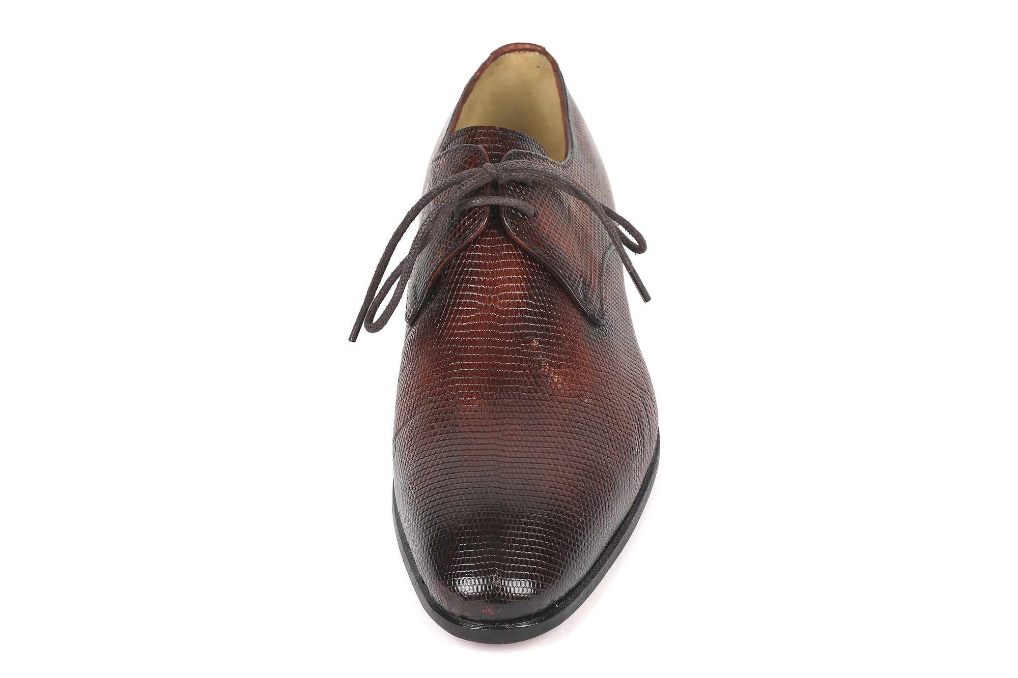 Paul Parkman Beige &amp; Brown Plaid Canvas Derby Shoes (ID