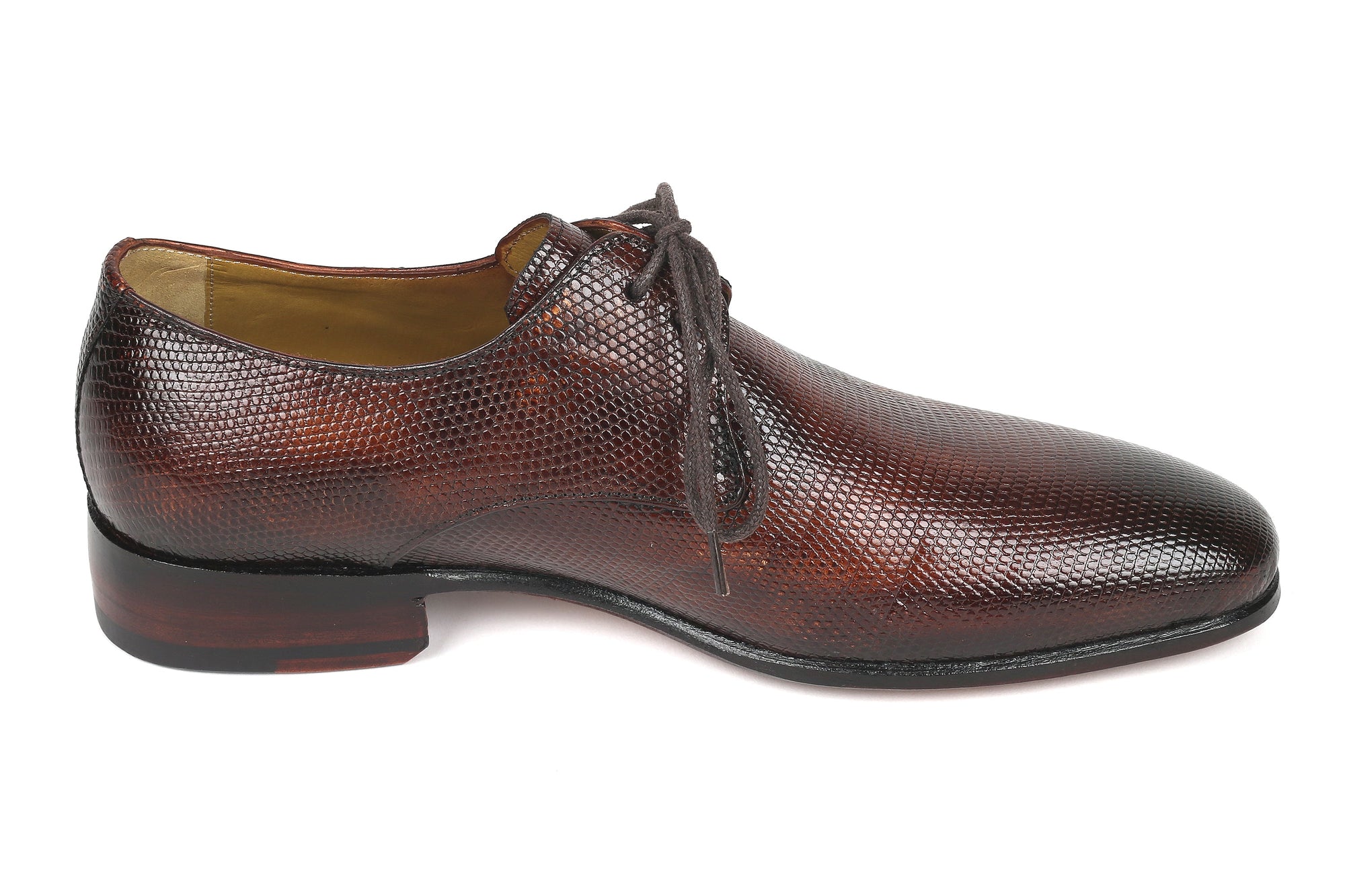 Paul Parkman Beige &amp; Brown Plaid Canvas Derby Shoes (ID