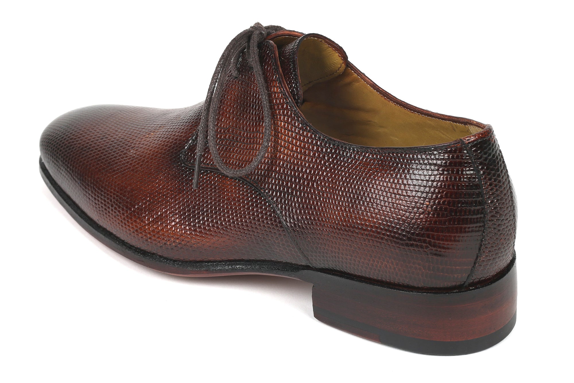 Paul Parkman Beige &amp; Brown Plaid Canvas Derby Shoes (ID