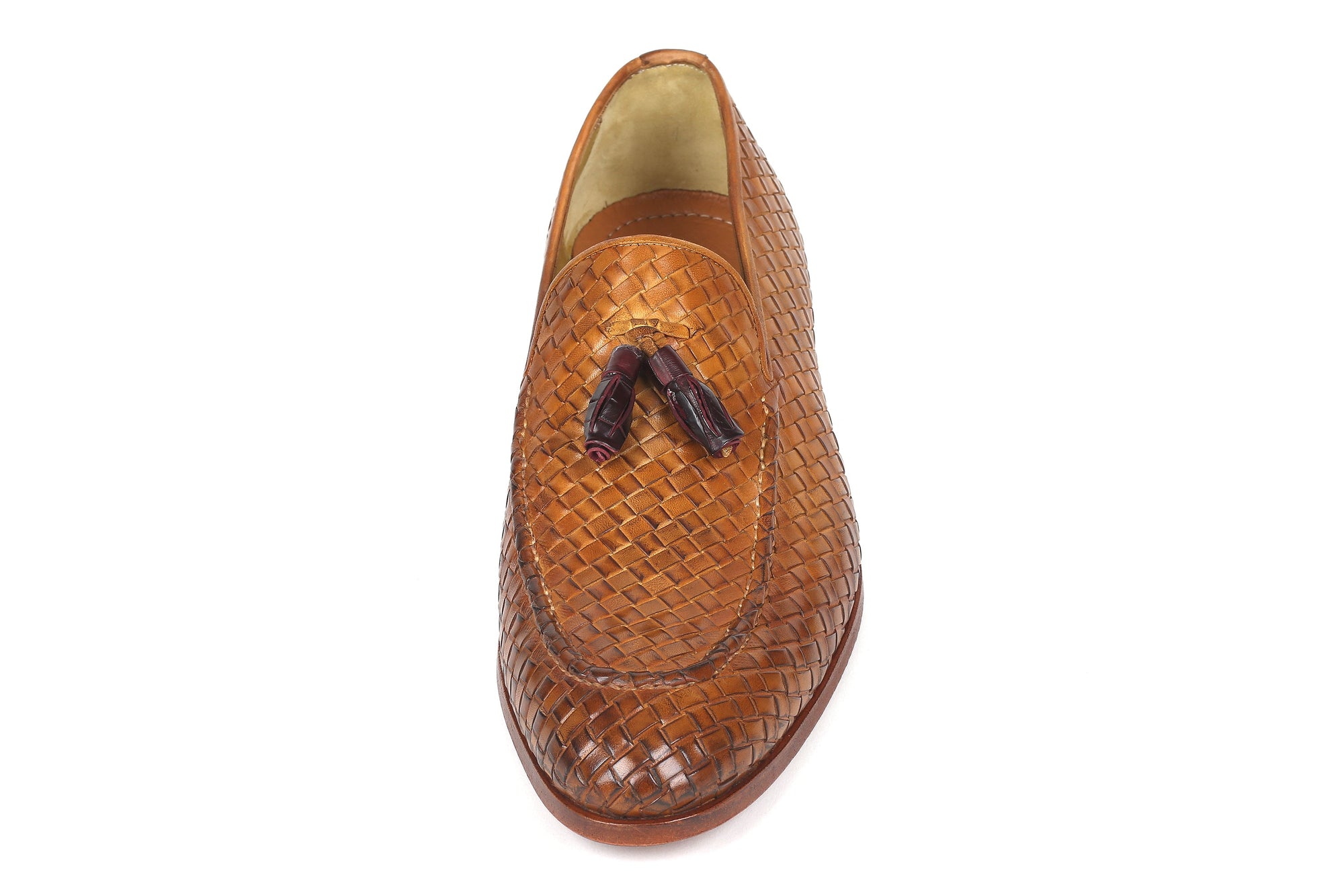 Paul Parkman Beige &amp; Brown Plaid Canvas Derby Shoes (ID