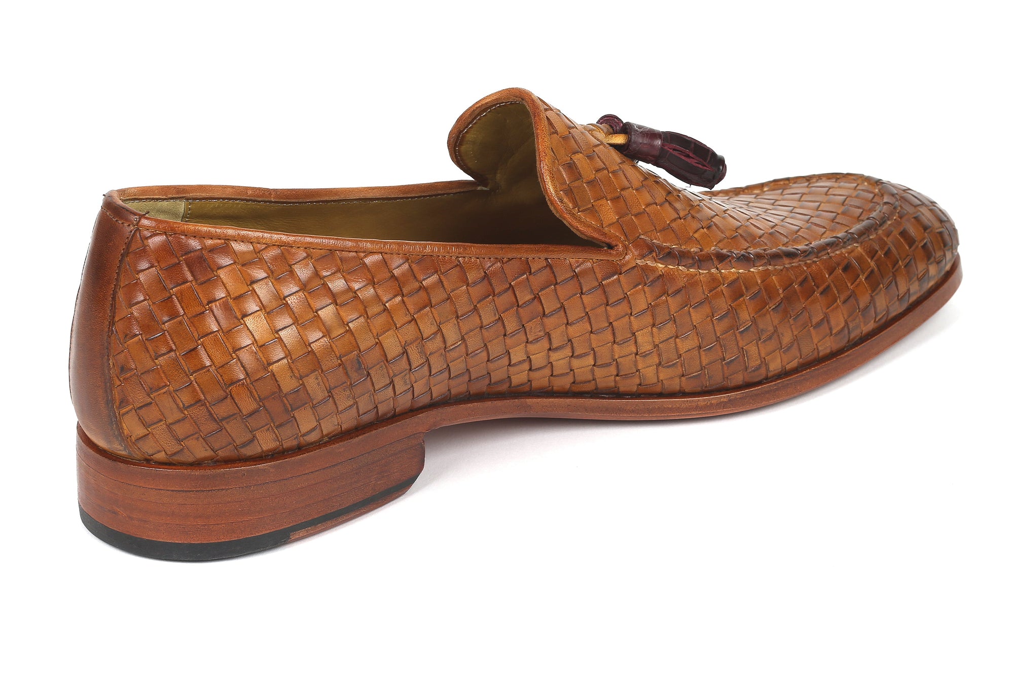 Paul Parkman Beige &amp; Brown Plaid Canvas Derby Shoes (ID
