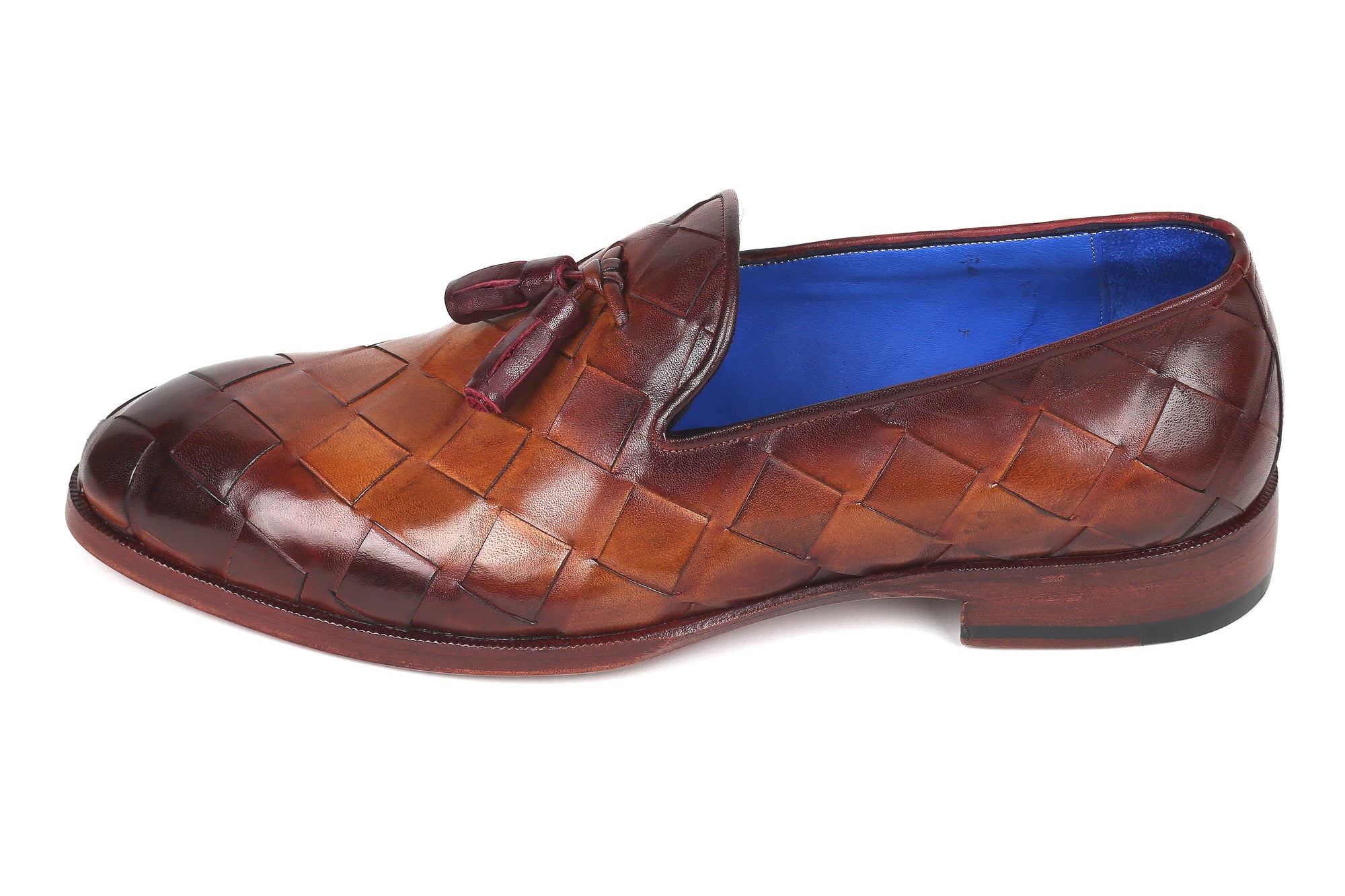 Paul Parkman Beige &amp; Brown Plaid Canvas Derby Shoes (ID