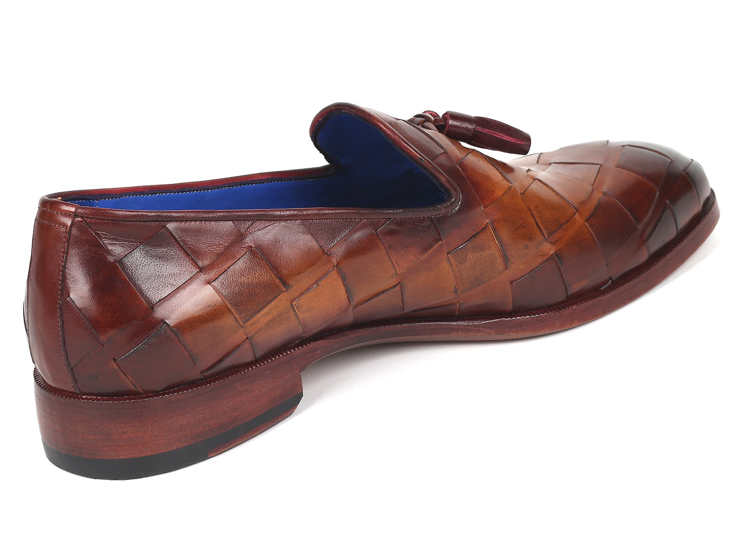 Paul Parkman Men&#39;s Big Braided Tassel Loafers Brown  (ID