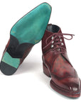 Paul Parkman Men's Norwegian Welted Wingtip Leather and Suede Boots (ID