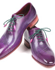 Paul Parkman Opanka Construction Purple Hand-Painted Oxfords (ID