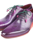 Paul Parkman Opanka Construction Purple Hand-Painted Oxfords (ID