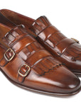 Paul Parkman Men's Brown Kiltie Double Monkstraps (ID