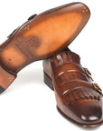 Paul Parkman Men's Brown Kiltie Double Monkstraps (ID